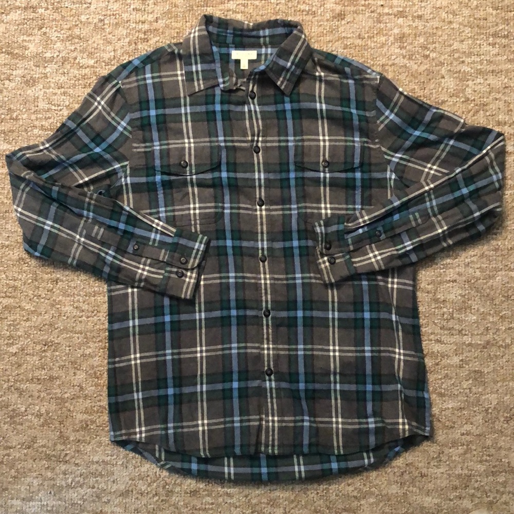 Large Sonoma Flannel - Grey, Green, Blue, White